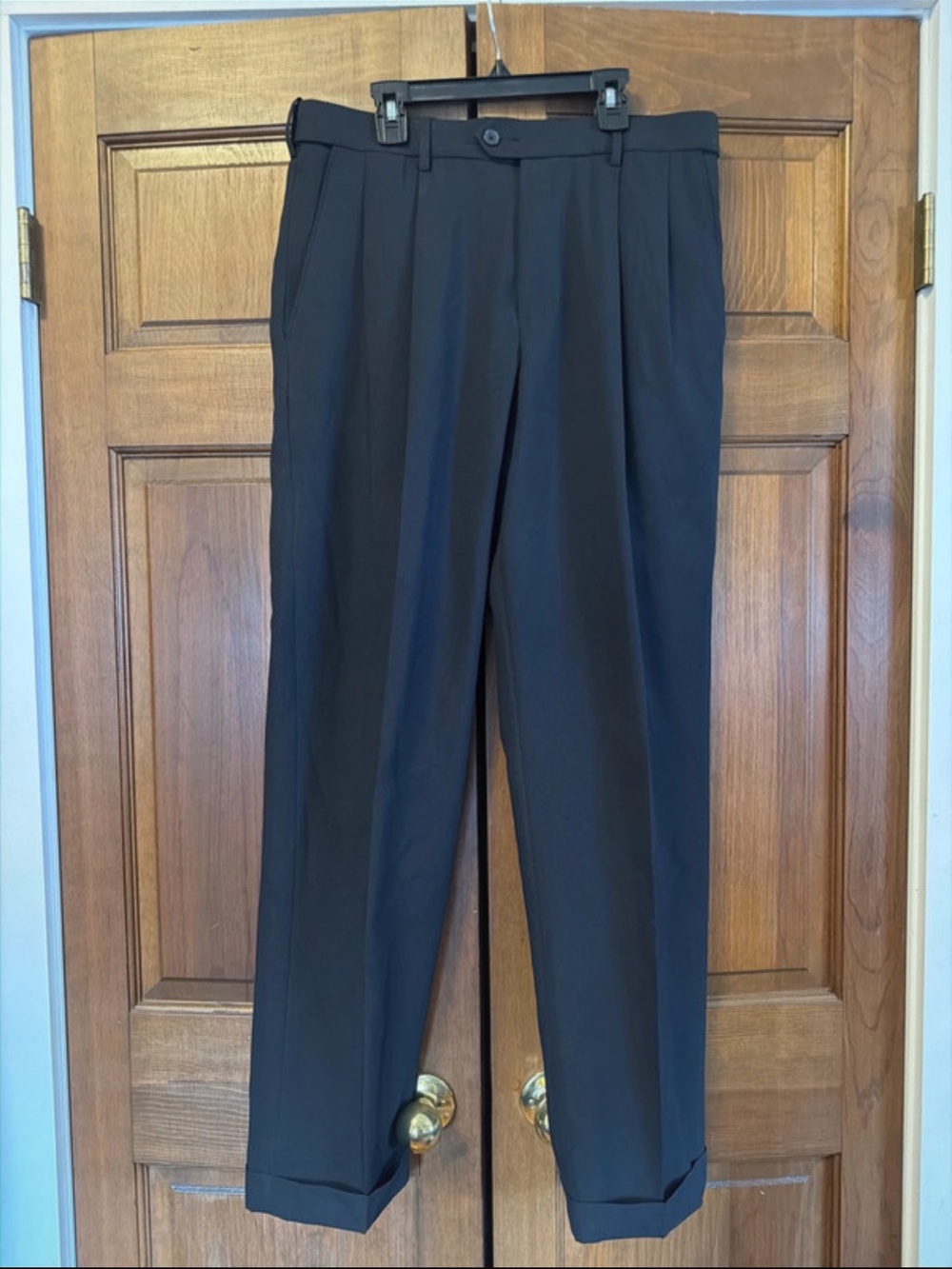 croft & barrow Men's Black Pleated Dress Pants